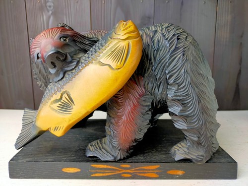 Ancienne figurine ours bois - ours,