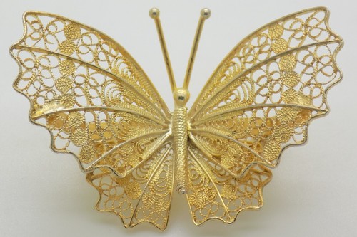 Broche papillon argent 800 - broche,