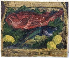 Huile sur toile Joseph HURARD (1887-1956) Panier de poissons