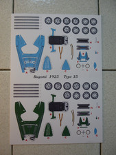 Bugatti 1925 Type 35  carton à découper  2x kit à monter bleue et vert  NEUF  A4