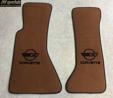 Tapis De Sol Pour Chevrolet Corvette C4 Cognac Velours Similicuir 2 Pièces.