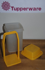 ?TUPPERWARE Boîte à Condiment Pot à Cornichons Hermétique Jaune Vintage Ancien