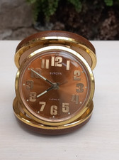 Ancien réveil mécanique de voyage "Europa" 2 Jewels à boitier cuir - TBE