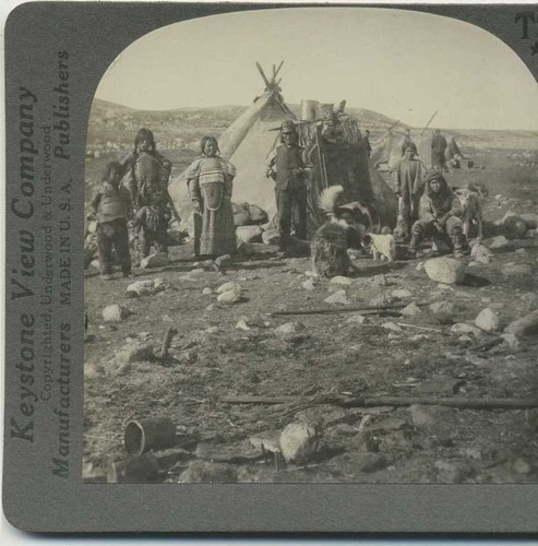 Eskimos with summer tents - with,