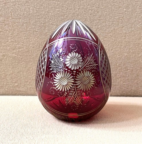 Oeuf faberge cristal rouge - de,