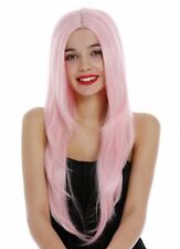 Perruque Femme Cosplay Raie Au Milieu Longue Dégradée Lisse Rose Clair