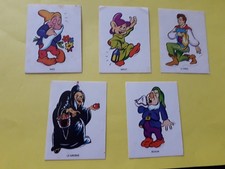 lot 5 stickers La Vache qui rit Blanche Neige et les 7 nains 1973