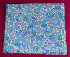 Tissu ancien coton fleurs tons bleu / rose  larg 100 cm x H  300 cm  C965
