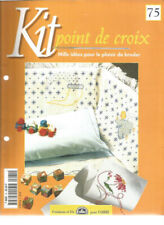 KIT POINT DE CROIX N°75 - FLEURS STYLISEES / ANGE / BAIES ET BLEUETS / ELLEOBORE