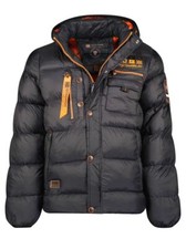 Geographical Norway Doudoune Bomber Parka Outdoor Hood Noir Homme