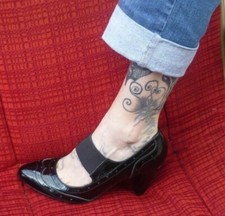 escarpins noir cuir verni