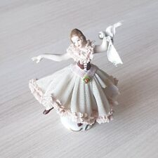 Sujet Figurine danseuse en dentelle de porcelaine de Saxe ( Dresde, Allemagne )