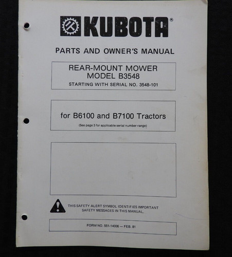 Kubota b6100 b7100 - kubota, tracteur