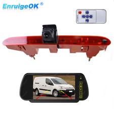 Pour Citroën Berlingo Peugeot Partner Caméra de recul avec feu stop LED 7"Écran
