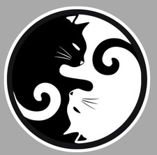 CHAT CHATS SIAMOIS YIN & YANG SYMBOLE ZEN CHINE AUTOCOLLANT STICKER CE059