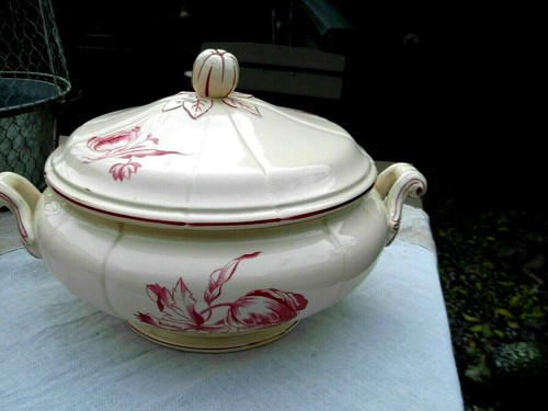 Soupière ancienne fleurs - soupière,