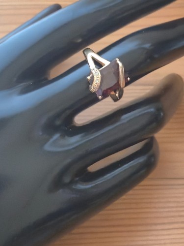 Bague vintage grenat - rouge, &