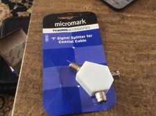 4 x Micromark 2 Voies TV Antenne Coaxial Splitter Y Adaptateur Câble Rf **Haute Qualité