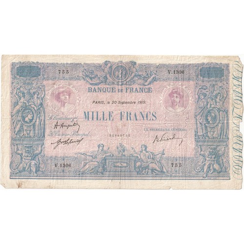 France 1000 francs bleu et - france,,
