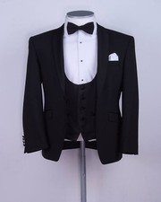 Hommes Costume Noir Créateur Mariage Palefrenier Smoking Décontracté (Veste +