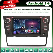 8GO+128GO 8-Core Android 14 Autoradio GPS DAB+ pour BMW Serie 3 E90 E91 E92 E93