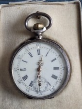 Ancienne Montre a Gousset  homme en ARGENT poinçon crabe 64 grammes