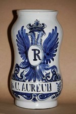 DELFT signé AK pot á pharmacie apothicaire ancien faience Antique Apothecary Pot