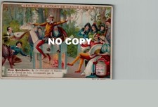 Chromo LIEBIG - DON QUICHOTTE Le chevalier et SANCHO sur le cheval de bois