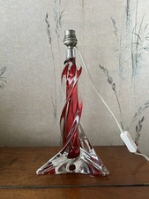 RARE Superbe PIED DE LAMPE 33 Cm CRISTAL TORSADE Sulfure SAINT-LOUIS FRANCE