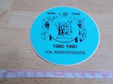 Autocollant VÉLO CLUB DIETWILLER - 10e ANNIVERSAIRE 1980-1990