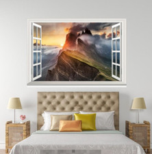 3D ciel sommet de montagne 6 fenêtres ouvertes WallPaper peintures murales mur impression déco Carly