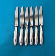 6 grands couteaux CHRISTOFLE modèle RUBANS CROISÉS metal argenté 24,5 cm