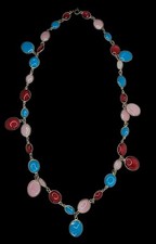 GRIPOIX  Très Beau et Rare Collier Sautoir, Métal Doré et Pâte De Verre, Chanel