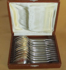 Coffret 12 petites cuillères métal argenté modèle filet Chinon cuilleron pointu