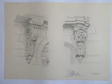 Dessin de chapiteaux École Architecture Nantes J. Zannier G6822