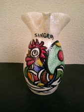 PICHET EN CERAMIQUE ESPAGNOLE MARQUE SANGRIA SIGNE TOLEDO DECOR COQ STYLISE