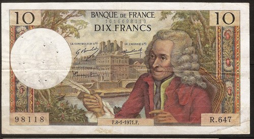 Billet francs voltaire - billet,