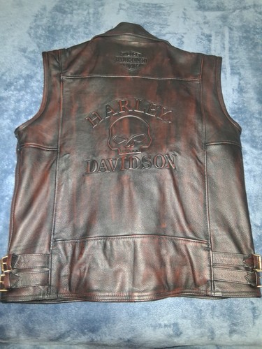 Harley davidson leather vest - leather,