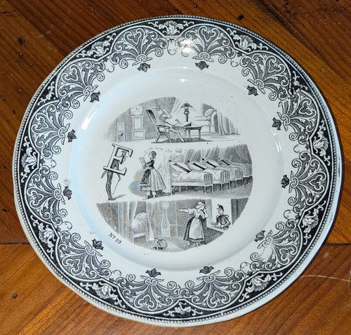 Assiette proverbes rébus - proverbes,