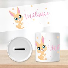 Tirelire lapin étoiles