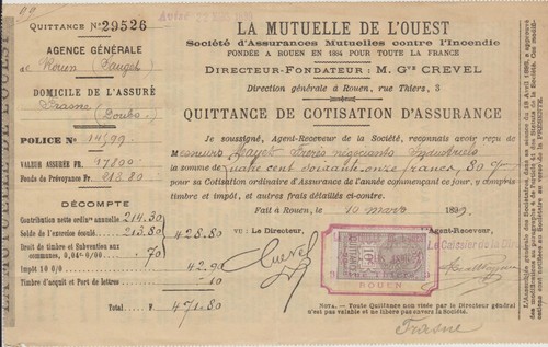 Ancienne quittance - ancienne,