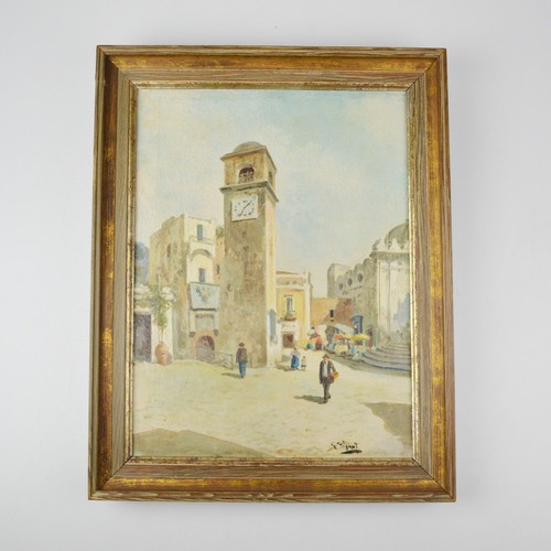 Tableau huile île capri - capri,