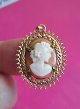 P91306 Magnifique Camée Ancien Bijoux Vintage Poinçon À Identifier 