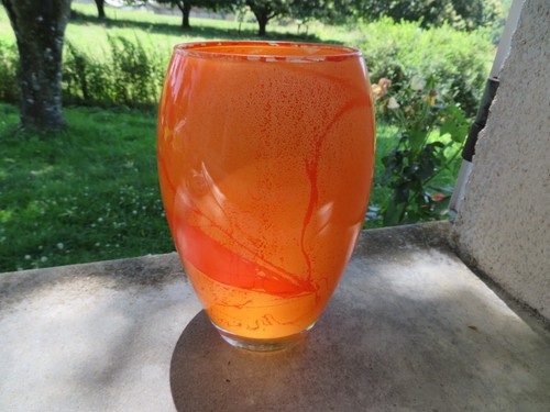 Vase verre signé g - vase,