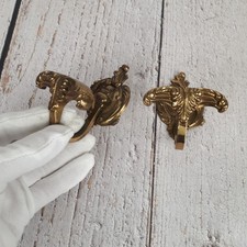 2x Crochets muraux vintages en bronze massif style rocaille Art Nouveau France