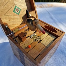 Boîte À Cigarette En Bois Marqueterie Japonaise, Coffret À Système Vintage...