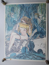 Milo Manara  ( Art Print ) " La Forêt "  Edition Adena 1984 , Original