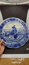 Vintage Delfts Blauw Chemkafa Handmade In Holland Plate Ceramic Ship Internation