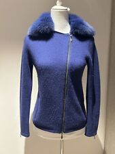 Estheme Cashmere Blue Cardigan With Fur S
