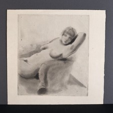 Rare Eau Forte Femme nue au